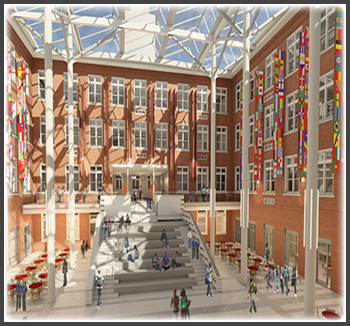 The project is a renovation to this historic, above ground three-story (with basements) high school originally built on 1932 with alterations and additions made on 1974. The proposed renovation in the existing main building (Sections C &D) required the provision of a more open space, which involved cutting of the slab and walls of the existing building. New steel beams and posts were required in areas where walls have to be removed for support.